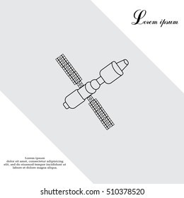 Satellite sign line icon, vector illustration. 