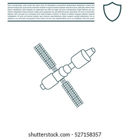 Satellite sign line icon, vector illustration. 