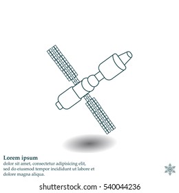 Satellite sign line icon, vector illustration. 