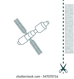 Satellite sign line icon, vector illustration. 