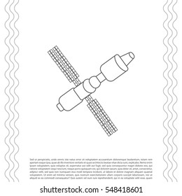 Satellite sign line icon, vector illustration. 