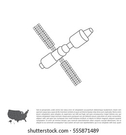Satellite sign line icon, vector illustration. 