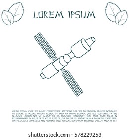 Satellite sign line icon, vector illustration. 