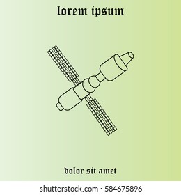 Satellite sign line icon, vector illustration. 