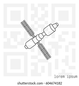 Satellite sign line icon, vector illustration. 