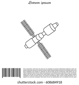 Satellite sign line icon, vector illustration. 