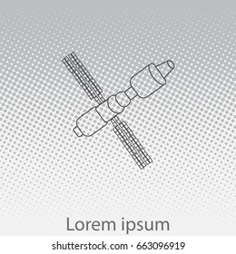 Satellite sign line icon, vector illustration. 