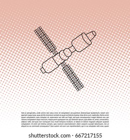 Satellite sign line icon, vector illustration. 