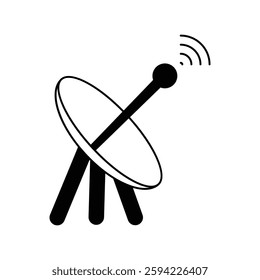 Satellite Signal icon with white background vector stock illustration