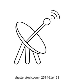 Satellite Signal icon with white background vector stock illustration