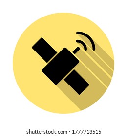 satellite simple vector icon in long shadow style