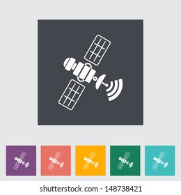 Satellite. Single flat icon. Vector illustration.