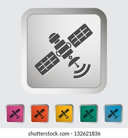 Satellite. Single icon. Vector illustration.
