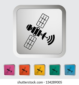 Satellite. Single icon. Vector illustration.