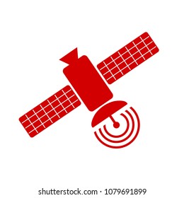 Satellite solid icon, navigation and communication, flat sign – stock vector