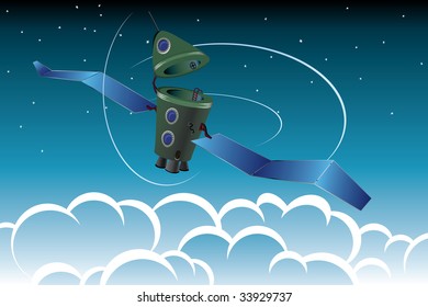 satellite in the space