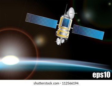 Satellite in space background eps10