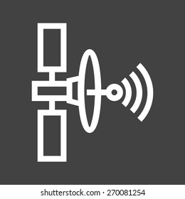 Satellite, space communication, signal icon vector image. Can also be used for communication, connection, technology. Suitable for web apps, mobile apps and print media.