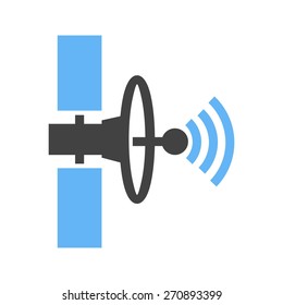 Satellite, space communication, signal icon vector image. Can also be used for communication, connection, technology. Suitable for web apps, mobile apps and print media.