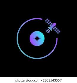 Satellite space logo design vector template