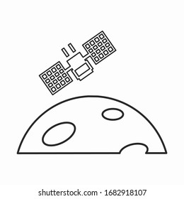 satellite space object line icon