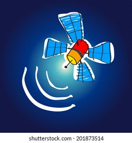 Satellite in the space with stars