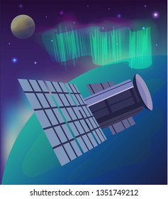 Satellite in space. Vector illustration