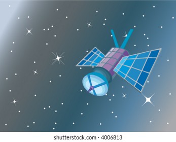 satellite in space (vector) - illustration