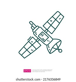 Satellite Spaceship Vector Doodle Icon
