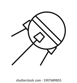 Satellite sputnik space line icon