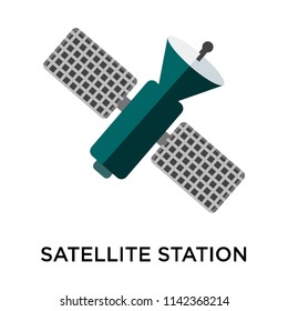Satellite station icon vector isolated on white background for your web and mobile app design, Satellite station logo concept
