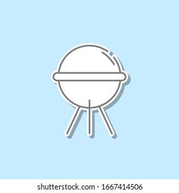 Satellite sticker icon. Simple thin line, outline vector of web icons for ui and ux, website or mobile application