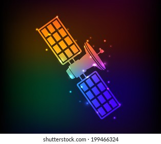 Satellite symbol,Rainbow vector