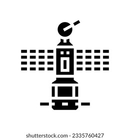 satellite technology aeronautical engineer glyph icon vector. satellite technology aeronautical engineer sign. isolated symbol illustration