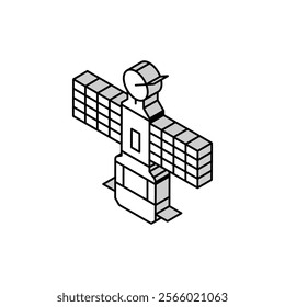 satellite technology aeronautical engineer isometric icon vector. satellite technology aeronautical engineer sign. isolated symbol illustration