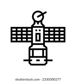 satellite technology aeronautical engineer line icon vector. satellite technology aeronautical engineer sign. isolated contour symbol black illustration