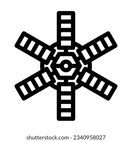 vector de icono de línea de ingeniero aeronáutico de tecnología satelital. signo de ingeniero aeronáutico de tecnología satelital. símbolo de contorno aislado ilustración negra