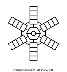 satellite technology aeronautical engineer line icon vector. satellite technology aeronautical engineer sign. isolated contour symbol black illustration