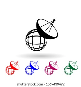 Satellite technology concept multi color icon. Simple glyph, flat vector of media icons for ui and ux, website or mobile application