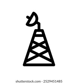 Torre satelital desde el dispositivo de contacto y comunicación