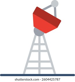 Satellite Tower Flat Illustration Vector Design
