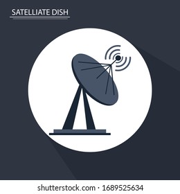 Satellite tv dish icon vector