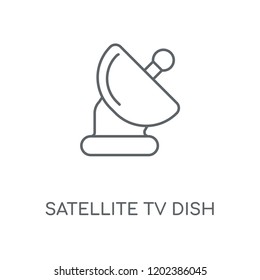 Satellite TV Dish linear icon. Satellite TV Dish concept stroke symbol design. Thin graphic elements vector illustration, outline pattern on a white background, eps 10.