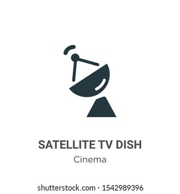 Satellite tv dish vector icon on white background. Flat vector satellite tv dish icon symbol sign from modern cinema collection for mobile concept and web apps design.