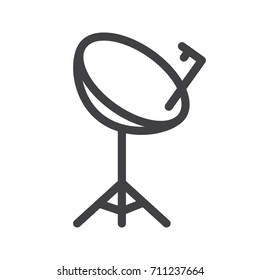 Satellite tv line icon, outline vector sign, linear style pictogram isolated on white. Symbol, logo illustration. Editable stroke.Pixel perfect graphics