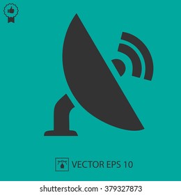 Satellite tv vector icon. Simple isolated vector EPS 10.