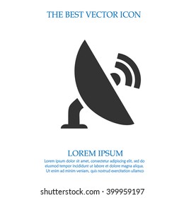 Satellite TV vector icon. Simple isolated sign symbol.