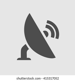 Satellite TV vector icon. Simple isolated sign symbol.