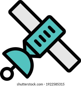 satellite vector colour line icon
