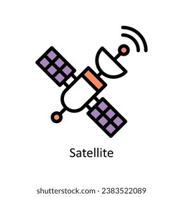 Satellite vector Filled outline Design illustration. Symbol on White background EPS 10 File